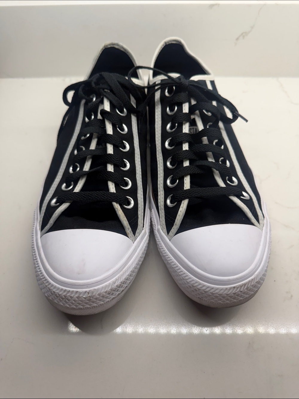 Converse Black and White Low Top Canvas Sneakers